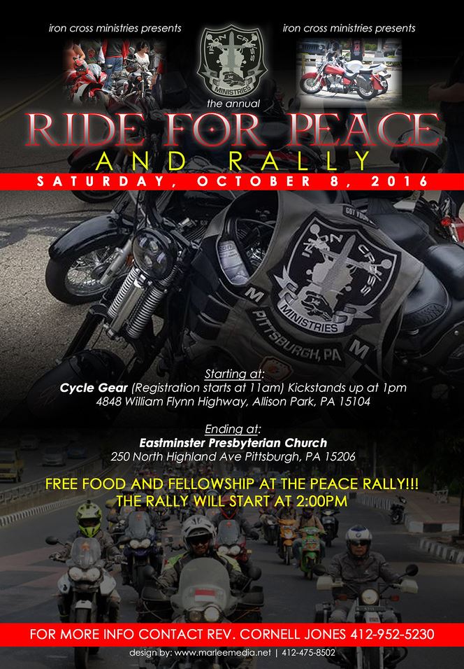 Iron Cross Ministries Presents THE ANNUAL RIDE FOR PEACE AND PEACE RALLY on Oct 8th
