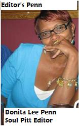 Soul Pitt Editor Bonita dressed in Blue